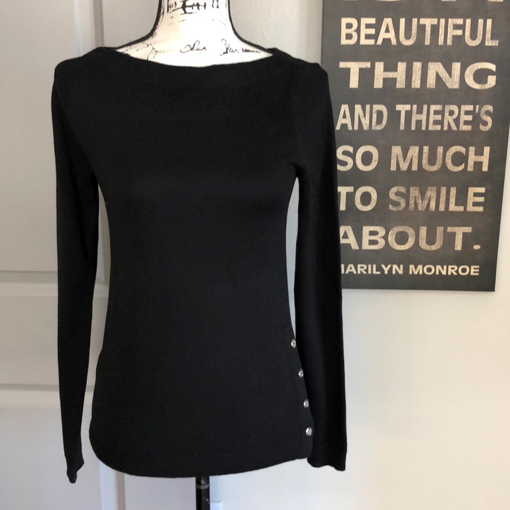 💕Ann Taylor Wool Blend Sweater Black Boatneck XS Excellent Quality💕